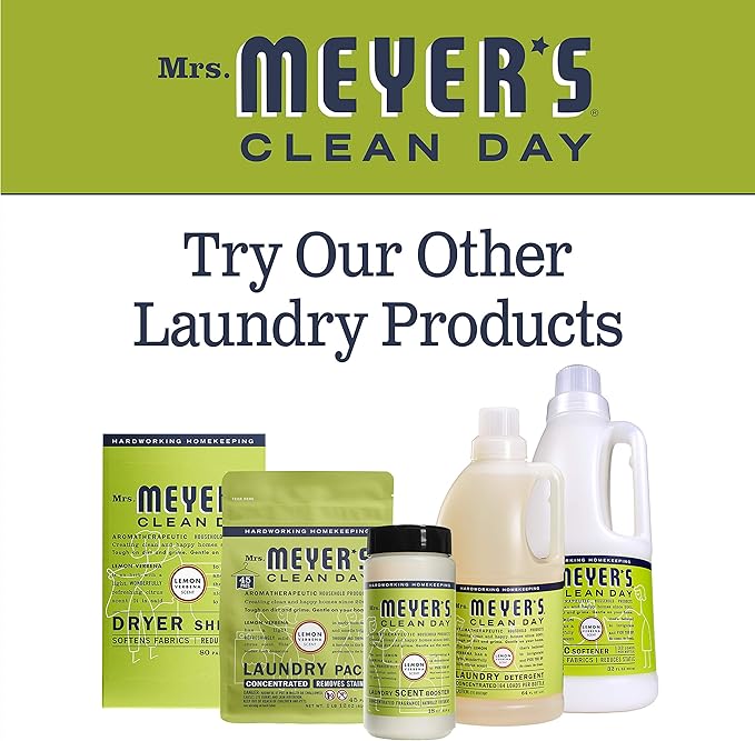 Mrs. Meyer's Clean Day Dryer Sheets, 80 Count (Lemon Verbena, Pack - 1)