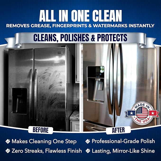 Sheila Shine 10oz Stainless Steel Cleaner and Polish - Cleans, Polishes & Protects Kitchen Appliances, Refrigerators, Sinks, Ovens & Grills - Stainless Steel Sink Cleaner for Kitchen Sink