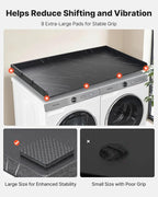 VEVOR Washer Dryer Countertop with 3 Splicing Panels, 54" x 27" Wooden Washer and Dryer Countertop with 2 Hooks, Water-Resistant Laundry Topper for Laundry Room Organization and Storage, Black Marble