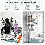 GRUSIGN Over-The-Toilet Storage Shelf, 4-Tier Bathroom Organizer Shelf, Freestanding Space Saver Shelves Over Toilet with Adjustable Shelf for Bathroom, White