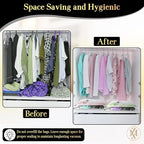 Vacuum Storage Bags 12 Pack Without Hand Pump – Space Saver Compression Bags, Airtight Double-Zip & Triple Valve, Reusable, Lavender Freshness, Bedding, Travel (S/M/L/Jumbo) (Without Pump)