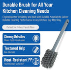 SPARTA 12 Inch Bottle Brush with Polyester Bristles and Plastic Handle, Color Coded, Large Round Head Cleaner for Bottles Jars and Food Service Equipment, Gray