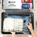 Travel Vacuum Bags for Clothing with Rechargeable Electric Pump, Compression Packing Cubes Organizer Storage for Luggage Suitcase, Space Saver Seal Bags for Vacation Cruise, 15 Combo