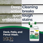 RMR Deck, Patio, & Fence Wash - Commercial-Grade Outdoor Stain Remover for Mold, Mildew, and Algae, 64 Ounce Bottle with Hose-End Adapter