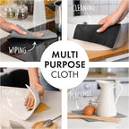 SUPERSCANDI 6 Pack Swedish Dishcloths for Kitchen - 100% Biodegradable & Compostable Reusable Paper Towels Washable, Food-Safe & Without Plastic - Dish Rags Suitable for Any Surface, Grey
