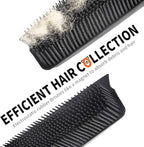 Conliwell Rubber Broom Carpet Rake for Pet Hair, Fur Remover Broom with Squeegee, Portable Detailing Lint Remover Brush (Stainless 4 Steel Handle)