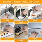 Extra-Large Size Multipurpose Wire Dishwashing Rag,Non Scratch Wire Dishcloth, Reusable Steel Wool Scrubber,Non-Scratch,Quick-Drying,Multi-Purpose for Kitchen,Bathroom Cleaning (10)