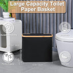 efluky Toilet Paper Basket 28L, Toilet Paper Holder with Lid for Bathroom, Free Standing Storage Organizer Holds Up to 9-12 Rolls (Black, 1)