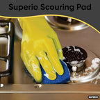Scouring Pad Non-Scratching Scrubber Non-Scratch Cleaning Scrub Pads Heavy Duty Scouring Pad Reusable Kitchen Scrubbing Pad Pack of 33 Blue, by Superio