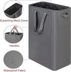 efluky Slim Laundry Basket, Narrow Laundry Hamper with Handles, Collapsible Dirty Clothes Hamper, Tall Laundry Bin for Laundry Room, Dorm and Bedroom, 19.8 Gallon (75L) Grey