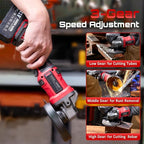 Cordless Angle Grinder, 4-1/2" Battery Grinder with 2 Batteries, LED Display,Burshless motor for Metal Cutting Grinding, Rust Removal