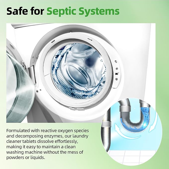 (30-Pack) Washing Machine Cleaning Tablets, Formulated for Pet Owners, Washer Cleaner, for Front-Loaders, Top-Loaders, HE Machines, Easily Removes Residue, Septic Safe, Over a 12-Month Supply