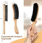BFWood Clothes Brush, Boar Bristle Hat Brush Lint Brush for Suits, Cashmere, Wool, Velvet, Suede and Pet Hair, Large Beech Handle
