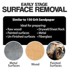 6" x 9" Non-Woven Surface Prep Scuff Pads for Wood, Metal, Surface Removal, Paint Stripping, Rust Removal, Deburring, Very Coarse Abrasive Pad for Woodworking - 150 Grit - 10 Pack (Black)