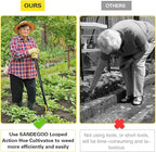 SANDEGOO Garden Hoe Tool，42 inch Weeding Tools for Garden,Handheld Weeding Rake Planting Vegetables Farm,Sharp Durable Gardening Gifts for Hoe Garden Tool Traditional Steel Quenching Forging Process