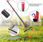 Garden Leaf Rakes for Leaves - 85" Adjustable Roof Cleaning Rake with Expandable Steel Head (8”-17”), Collapsible for Gardening Beds,Lawn,Shrub,Small Areas,Pine Needle& Camping Use