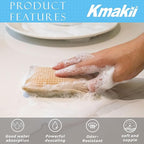 KMAKII Bamboo Kitchen Sponges,Dish Sponge,Super Absorbent Cleaning Sponges, Pack of 12