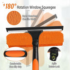 26FT High Window Cleaning Kit with Pole,2 in 1 Window Squeegee,5-20FT Professional Window Clean Pole Kit(2 Squeegee & 2 Microfibre Cloths),180°Rotatable Squeegee for Indoor/Outdoor High Windows