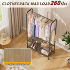 Golpart Clothes Garment Coat Rack Drying Clothing Racks Metal Freestanding for Hanging Clothes Portable Closet for Laundry Bedroom Black