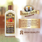Parker & Bailey Kitchen Cabinet Cream - Multisurface Wood Cleaner And Polish Furniture Quick Shine Restorer Protector Surface, House Cleaning Supplies Home Improvement 8oz