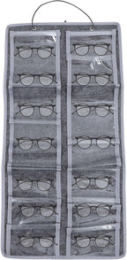 Felt Wall Hanging Glasses Storage Bag Dustproof Eyewear Organizer Pouch Medium Gray for Household Wall Mount