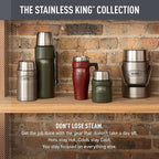 THERMOS Stainless King Vacuum-Insulated Travel Mug with Handle - 16oz, Matte Steel - Thermos Tumbler for Hot & Cold Drinks - Leak-Proof & Sweat-Proof Stainless Steel Coffee Mug with Lid for Commuting