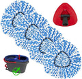 4Pack Mop Replacement Head for O Cedar RinseClean 2 Tank System,1 Pack Mop Replacement Base for O-Cedar,Spin Microfiber Mop Refills for Cleaning All Floors