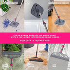 Square Spin & Bucket Smart Floor Mop with Separate Compartments for Clean and Dirty Water, Self Cleaning (Mop Bucket with Squeegee Sweeper)