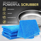 Non Scratch Dish Scrubbers for Cleaning Dishes (3PK) - Reusable Kitchen Sponge - Replace Dish Sponges for Washing Dishes - Best Household Scrubbing Pad & Alternative Dishwashing Scrub Pads Supplies