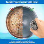 Steel Wool Scrubber Heavy-Duty Stainless Steel Scrubber Pads for Pots, Pans, Grills, and Stovetops 1.06oz, Ideal for Home and Commercial Use (6-Pack)