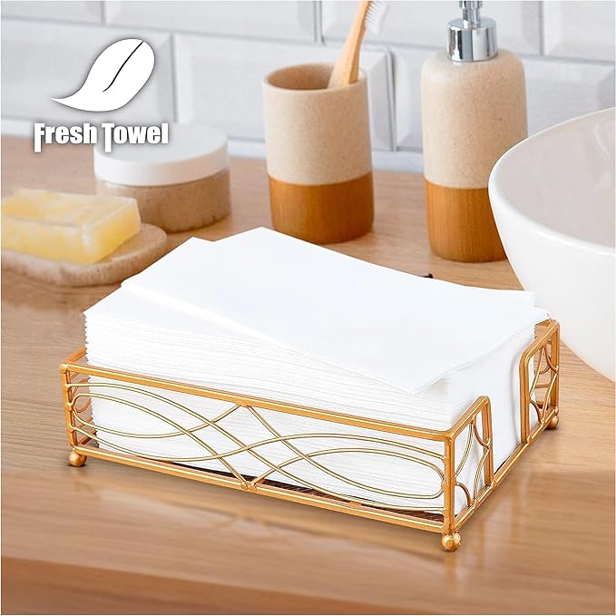 200-count Fresh Towel Disposable Linen-Feel Cloth-Like Guest Hand Towels (12"x16.5") for Bathroom, Kitchen, Party, Wedding, Restaurant or Events| Soft and Absorbent Disposable Napkins