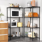 Golpart 4 Tier Adjustable Storage Shelves,Heavy Duty Metal Utility Shelf 600LBS Capacity,Wire Shelving Unit Organizer Rack for Home Kitchen Office BathroomM Pantry Room 12" D x 22" W x 44" H Black