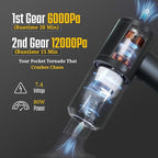 Handheld Car Vacuum Cleaner & Air Blower Cordless – Mini Powerful 12000Pa Suction, Portable Small Hoover, HEPA, Accessories for Interior, PC, Home & Kitchen