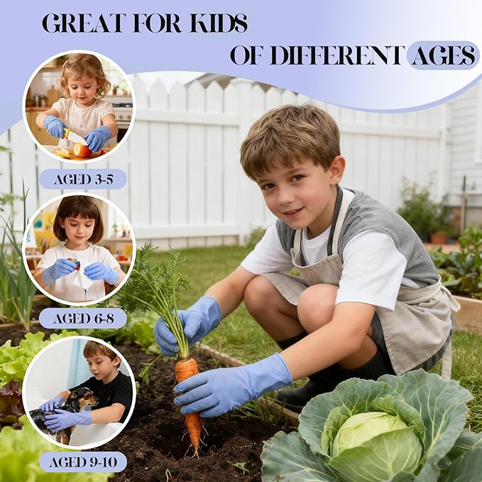 Kids Disposable Gloves, SmalNitrile Gloves for Cleaning, Cooking, Gardening