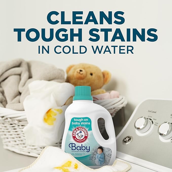 ARM & HAMMER Baby, 77 Loads Hypoallergenic Liquid Laundry Detergent, 100.5 fl oz