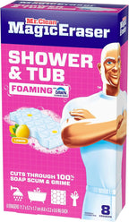 Mr. Clean Magic Eraser Sponge, Bathroom, Shower, Tub Cleaner, Soap Scum Remover, Bathroom Cleaning Supplies, Dawn Cleaning Power with Lemon Scent, Shower & Tub, 8ct