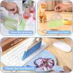 6 Pcs Small Dustpan and Brush Set Small Broom and Dustpan Set Whisk Broom and Dust Pan with Handle Nesting Cleaning Sweep Tool for Desk Car Table Keyboard Pet Nest Countertop