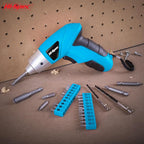 Hi-Spec Small Electric Screwdriver, Mini Drill Set, Rechargeable 3.6V Cordless Screwdriver with 26 Driver Bits, Power Tool for Small Projects & Home Use, Blue