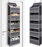 TYMENSH Over Door Organizer with 5 Large Pockets, Heavy Duty Hanging Organizer Storage, Closet Bathroom Nursery Bedroom Dorm, Toys Cosmetics Sundries and Baby Essentials, Gray