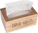 zoocatia Laundry Room Decor Dryer Sheet Container Wood Detergent Dispenser Organization and Storage Box Holder for Laundry Pods, Dryer Balls, Brown