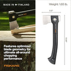 Fiskars Ultra Universal Axe U14, Precision-Ground RazorEdge Double-Hardened Steel Blade Stays Sharp, Lightweight FiberComp Shaft & SoftGrip Handle for Chopping & Kindling, 14", Black