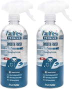 FAULTLESS Spray Starch Smooth Finish 22 Oz, 2 Pack Trigger Pump Liquid Starch for Ironing, Non-Aerosol Spray on Starch, Reduces Ironing Time, No Flaking, Sticking or Clogging, Biodegradable Ingredients, Recyclable