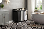 Herture Laundry Hampers with Shelf, Laundry Basket 3 Section, Laundry Sorter with Pull-Out Removable Large 3 Color Bags and Movable Wheels, Metal Frame, 3 x 15.87 Gallons (60L), Black PF04XLK