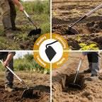 Garden Hoe Tool, 65 Inches Stainless Steel Long Handle Hoe Garden Tool, Garden Hoe for Weeding with 7-inch Wide Welded Blade, Garden Hoes for Weeding, Cultivating, Digging, Loosening, and Planting