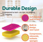 3-in-1 Silicone Scrubber Sponge with Squeegee – Non-Scratch Kitchen Sponge for Dishes, Sink & Bathroom, Quick-Dry, Reusable Cleaning Tool (Teal +Yellow)