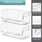 Sorbus Stackable Storage Bins Open Front, Clear Stackable Storage Bins, Pantry Bins for Storage and Organization, Acrylic Stackable Bins for Kitchen, Clear Pantry Organizer Bins (Small Wide 2 Pack)