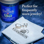Goddard's Silver Polishing Cloth for Jewelry, Remove Tarnish on Plated or Sterling Silver, Gold, Antiques, and Leaves Tarnish Protection, 6 Cloths