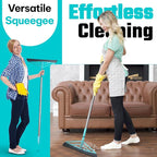 Magic Broom Squeegee Dog Pet Hair Remover, Rotatable, Height Adjustment - Silicone Broom Pet Hair Remover for All-Surfaces Hardwood Floors, Rugs, Tile, Glass, Liquid-Dirt with 50" Handle