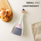 Vigar Mini Broom and Dustpan Set, Small Broom and Dustpan Set for Dust, Pet Hair, Car, and Crumb, Perfect for Home and Camping Essentials, White