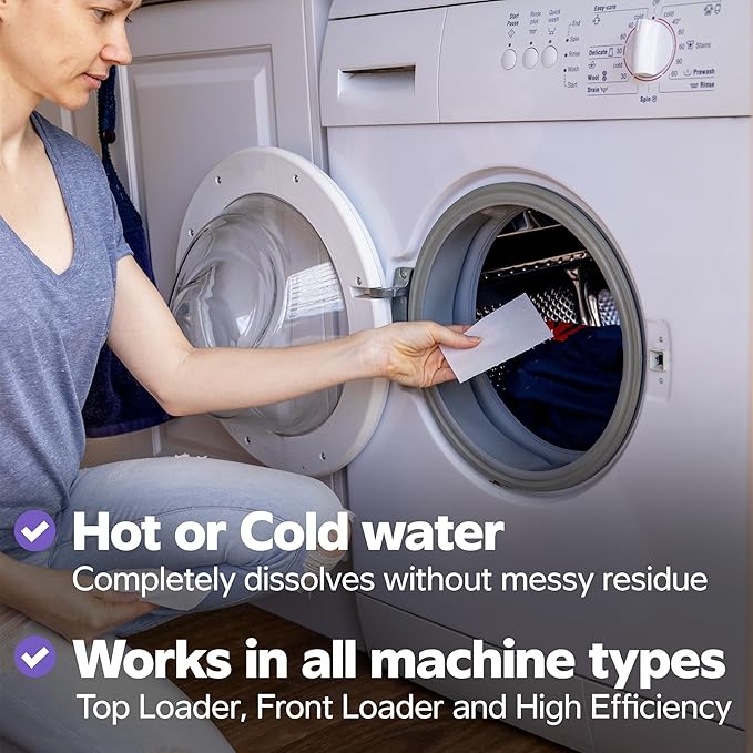 Laundry Detergent Sheets - 40 Loads - No Plastic Jug Concentrated Laundry Detergent, Hypoallergenic, Gentle on Skin - 20 Sheets